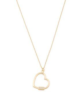 MIA FIORE Made In Italy 14kt Gold Plated Polished Heart Cubic Zirconia Necklace